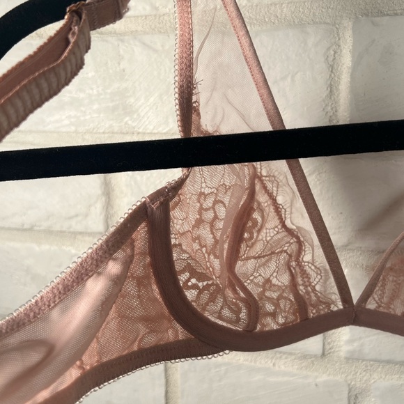 NWT Soma Breathtaking Unlined Lace Underwire Plunge Bra 32 B Adobe Rose #0388 - Picture 4 of 11